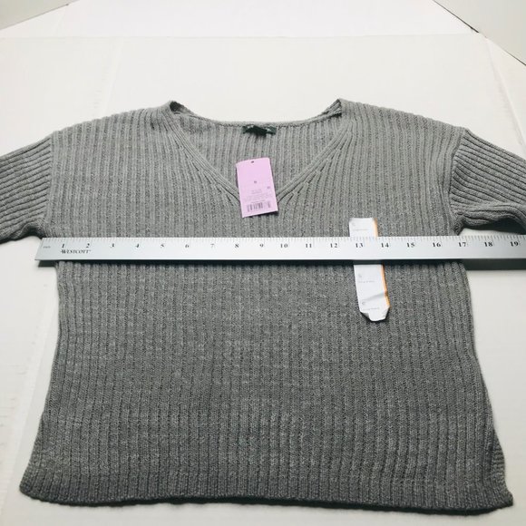 Wild Fable Women's Size Small Cozy Ribbed Knit V-Neck Sweater Pullover Gray New - Picture 8 of 15
